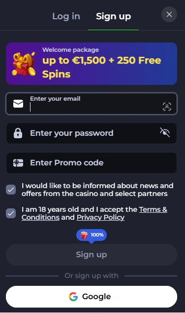 sign up